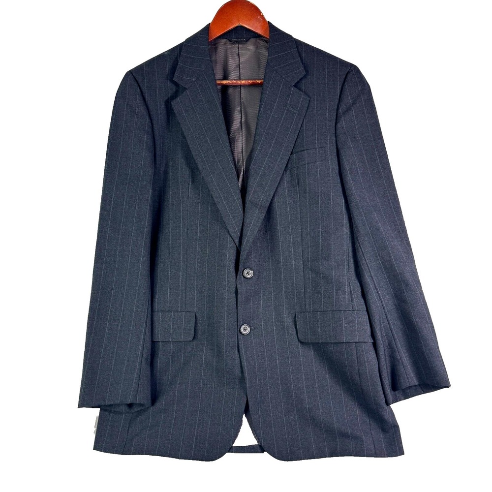 Hickey Freeman 1155 Collection Mens Wool Blazer Pin‎ Striped Jacket Sz 39 R